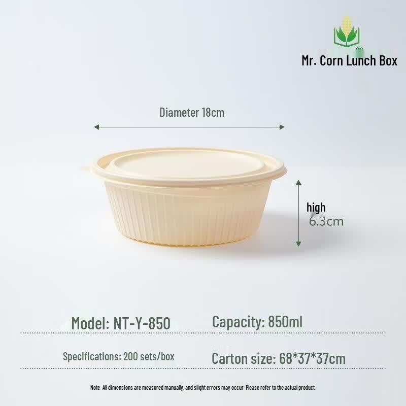 Mr. Corn Disposable Biodegradable Corn Starch Round Meal Bowl