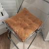 1Pc Thicken Thick  Mat Plush Warm Thick Chair Cushion Home Dining Chair Cushion Plain Color Seat Cushion Simulated Rabbit