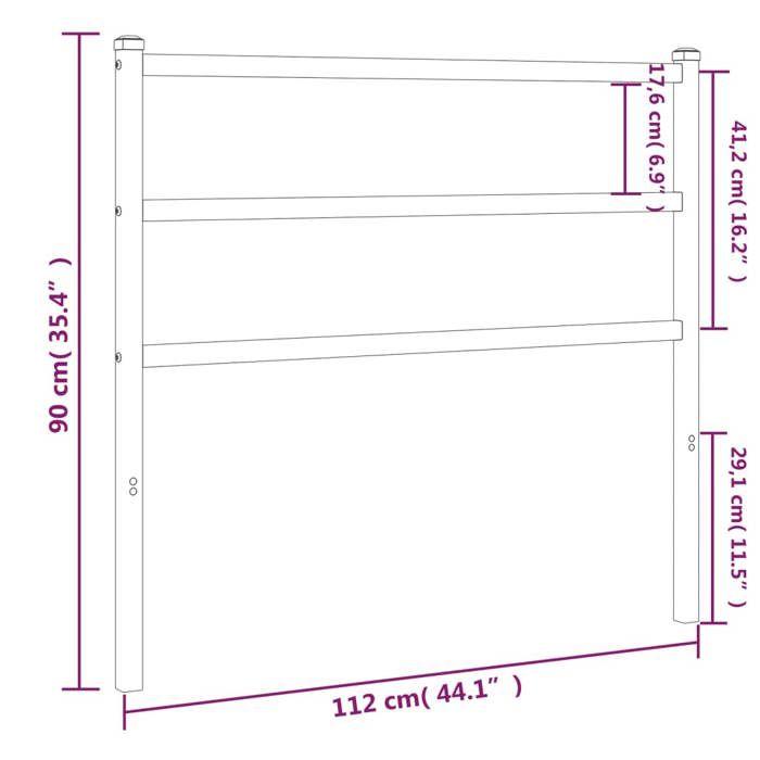 VidaXL Tête de lit métal blanc 100 cm 355444