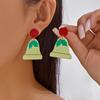 Cute Santa Claus Dangle Earrings For Women Acrylic Cartoon Snowman Elk Christmas Tree Bulb Pendant Earring Girls New Year Gift