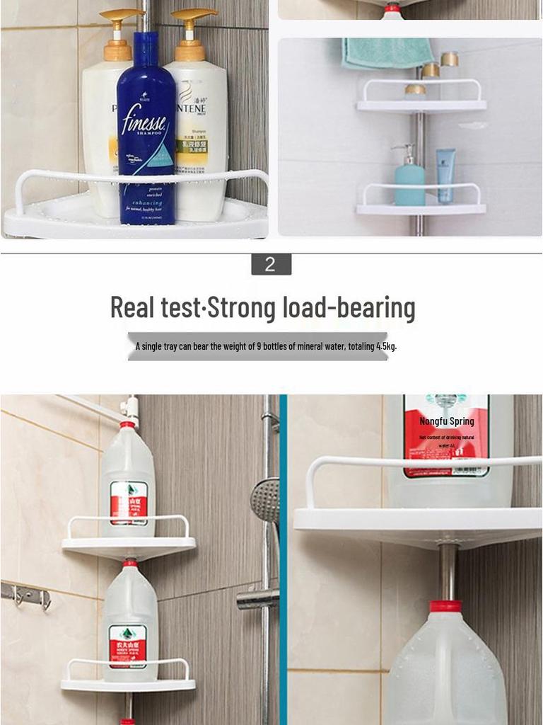 Stainless Steel Multi-Layer Corner Bathroom Rack with Retractable Toilet Storage
