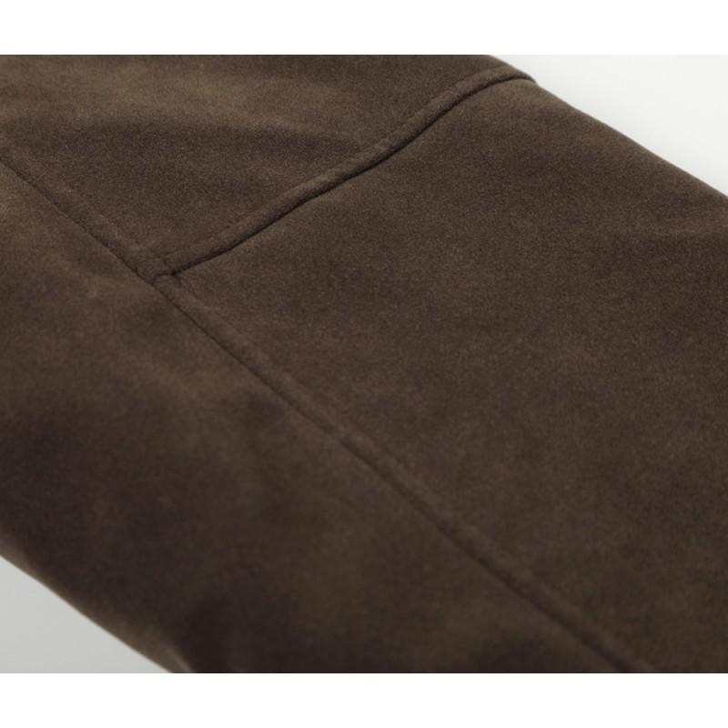 Unisex Oversized Retro Deconstructed Cotton Puffer Jacket With Snap Button Suede-Like Fabric Winter Warm Outerwear