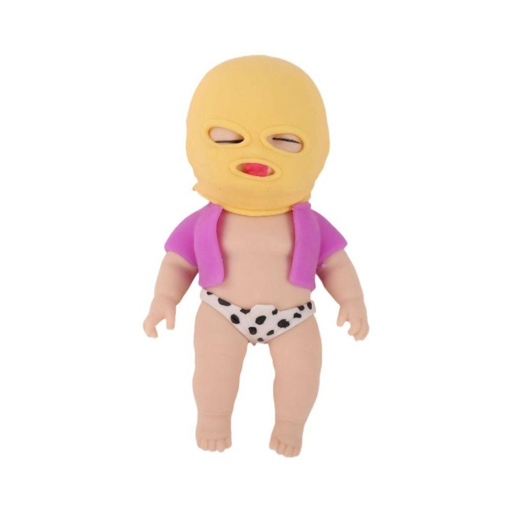 Sensory Toy Cartoon Fidget Toy Silicone Pinch Decompression Toy Masked Doll Squeeze Toy  Funny Toys