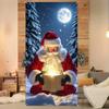1pc, polyester Christmas door frame banner - Santa Claus design, Christmas gift box, winter festival party decoration