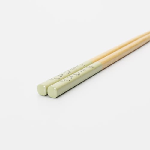 Sunny Life Design Wakasa Lacquer Chopsticks for Kids, Dishwasher Safe, Natural Wood, 18cm, DINO Design, Green, Made In Japan, Product Number 146927