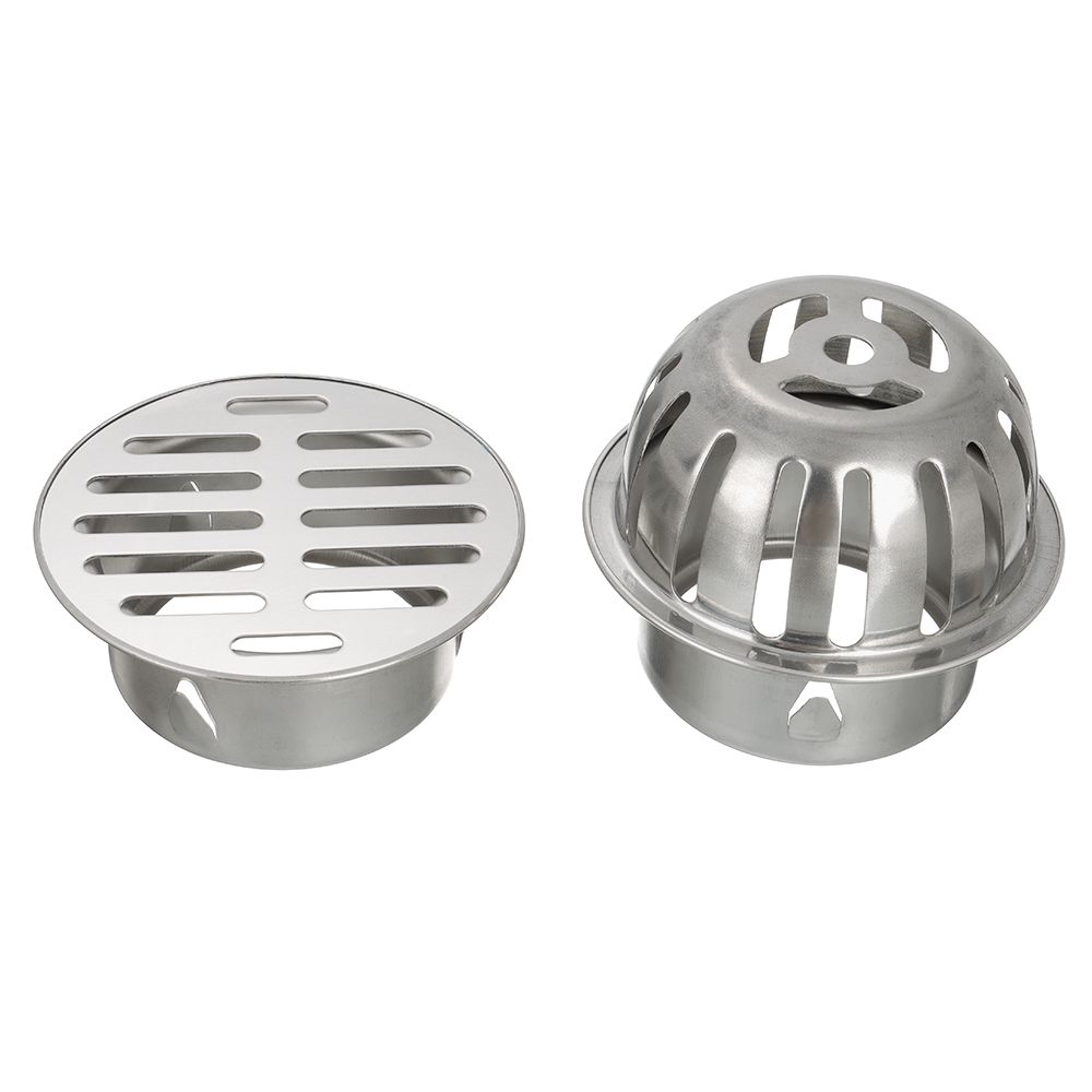 50/63/75/83/110mm Balcony Roof Garden Drainage Cover Round Stainless Steel Anti-blocking Outdoor Floor Drain Rain Pipe Cap