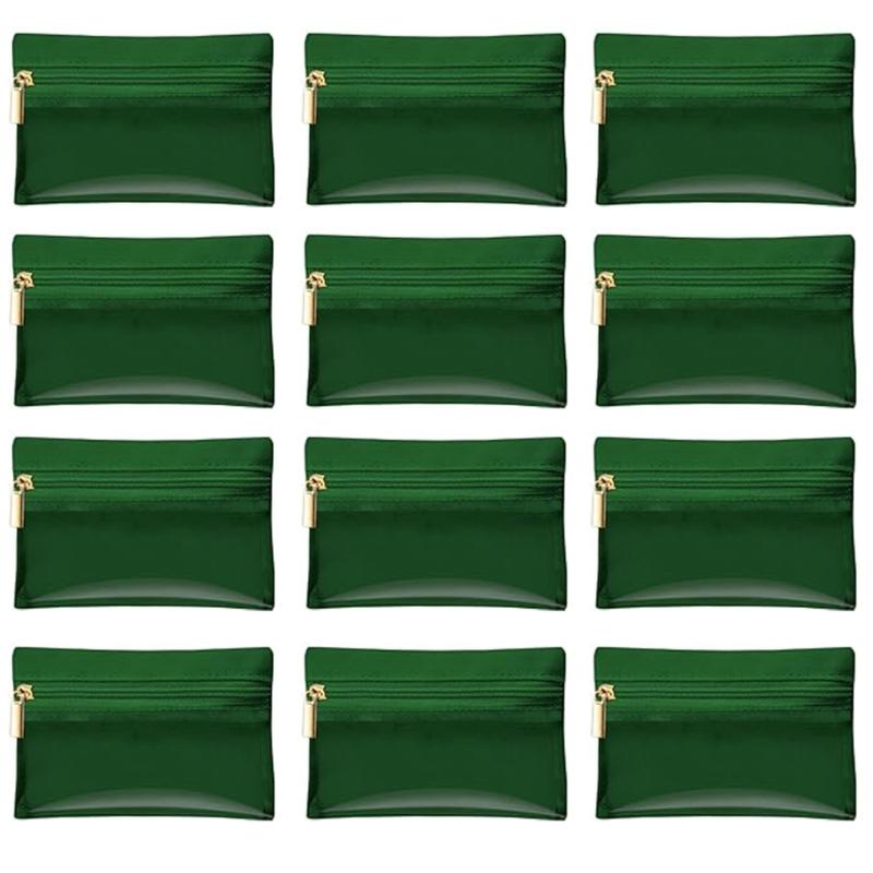 

Fashionable Sturdy Jewelry Pouches 12 Pcs Travel Organizers Bags with Zippered for Jewelry and Small Accessories зелений