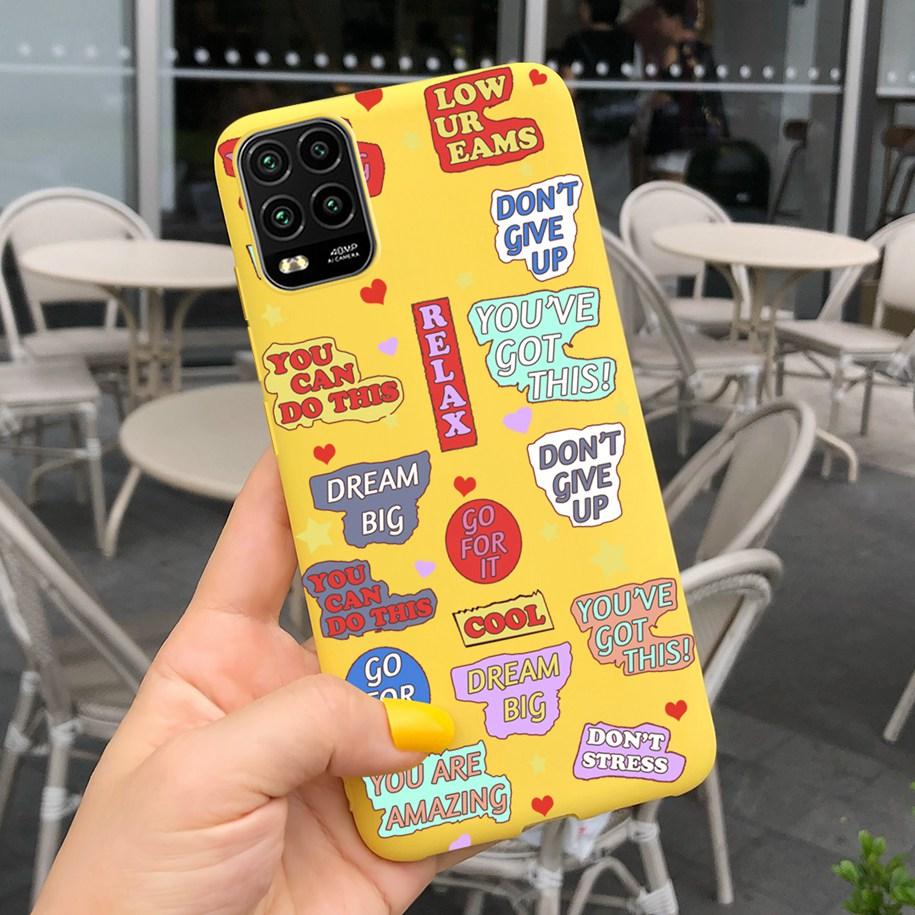 For Xiaomi Mi 10 Lite 5G Case Cute Cartoon Cow Soft-Touch Silicone Bag Back Cover For Xiomi Mi 10 Lite 5G Protector Bumper Funda