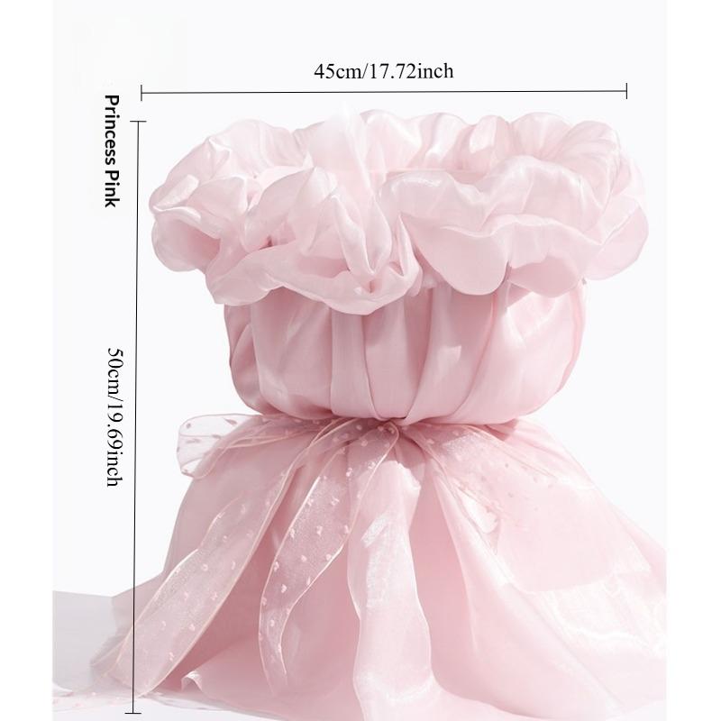 1pc Sweets Princess Skirt Elastic Packaging Film, Floral Yarn Pearl Silk Flower Wrapping Paper Materials for Bouquet Flower Shop