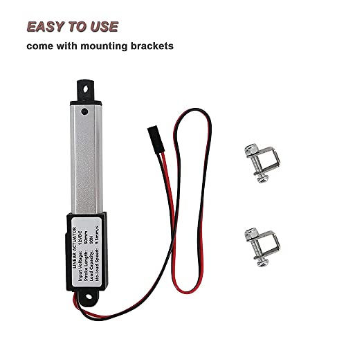 Dovhmoh Micro Linear Actuator, 2-Inch Stroke, 90° 20.3 lbs, 9.5 mm/S Speed, Electric Waterproof Actuator Motor, 12V