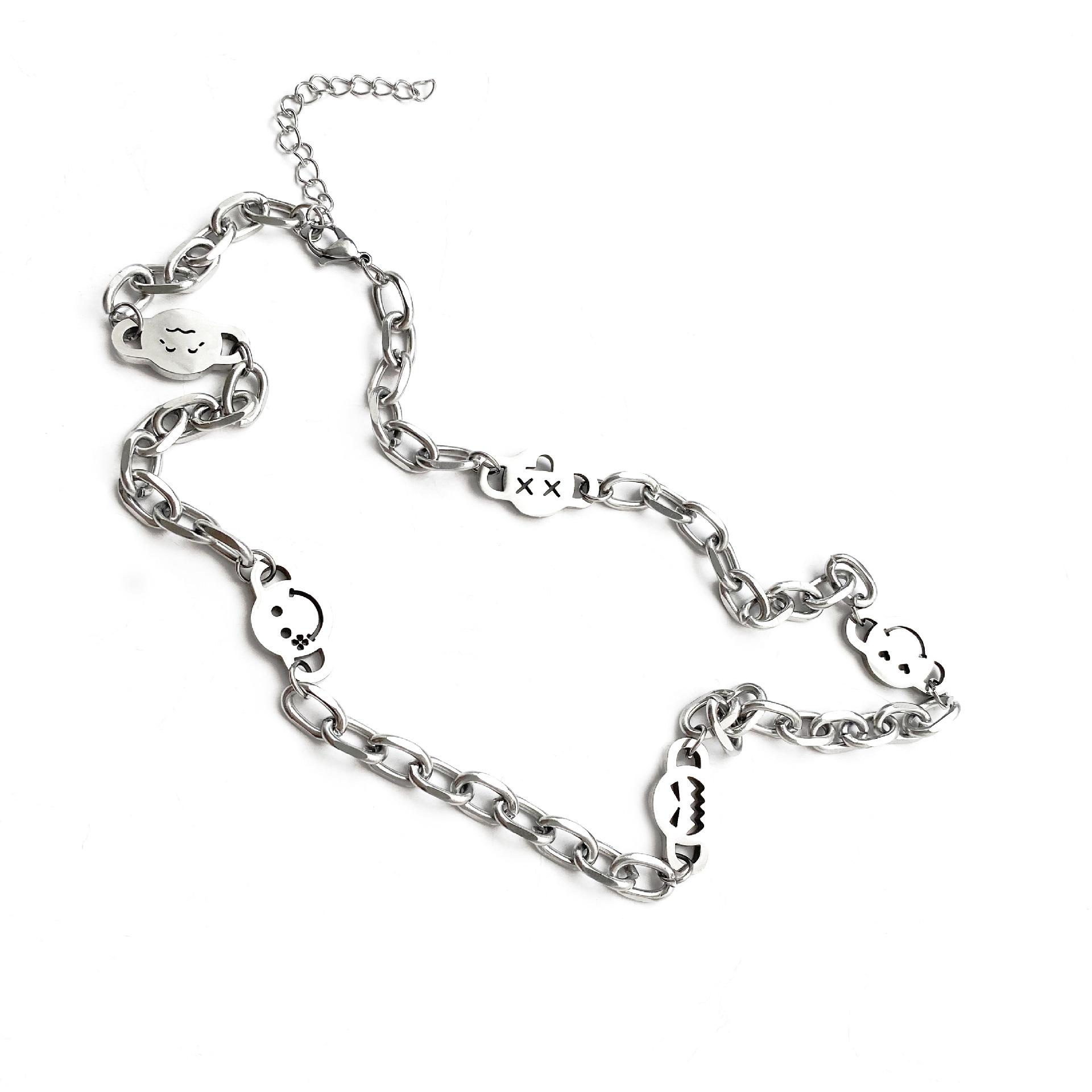 

Ожерелье с выражением счастья и грусти, мужская модная хип-хоп ключица, холодная футболка, цепочка, свитер, аксессуары