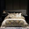 Svetanya Jacquard Satin Bedding Set Queen King Ru Size Bed Linens Pillowcase Sheet Duvet Cover Set