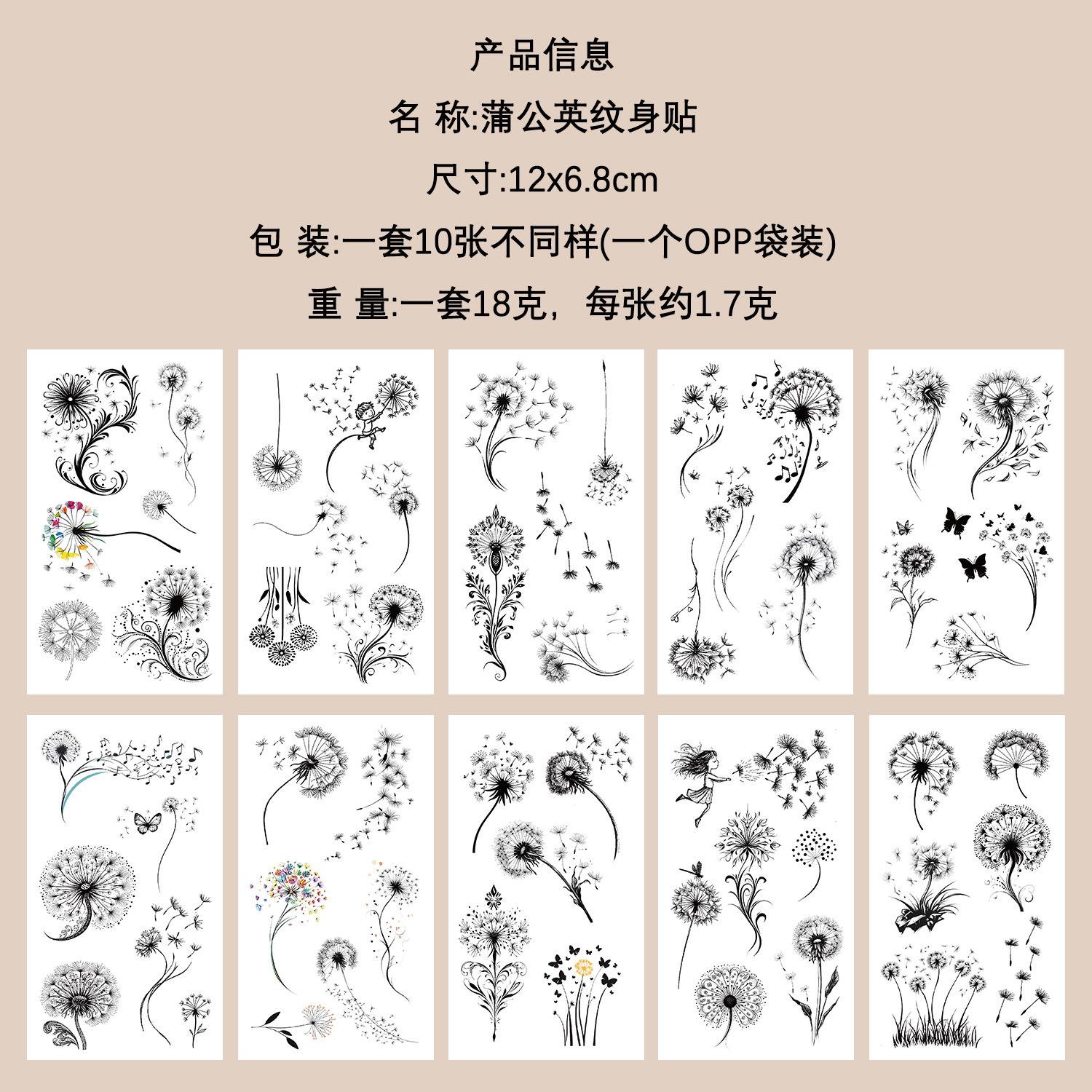 

Butterfly Fake Tattoo for Woman Black Flower Tattoo Sketch Tattoo Sticker Rose Blossom Tattoo Temporary Waterproof