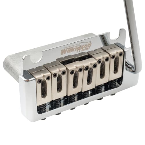 Wilkinson WOV08 10.5mm Pitch ST Tremolo Bridge with Two-Point Support for American Standard/Professional Fender Stratocaster Electric Guitars, Chrome