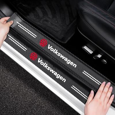 Для Volkswagen VW 4 шт. Наклейка на поріг автомобіля з вуглецевого волокна Захист від подряпин багажника Для Volkswagen VW Golf GTI Tiguan Jetta T