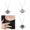 Hip Hop Style Collarbone Chain Planet Pendant Necklace Fashionable and Trendy Neckchain Jewelry Neck Chain Accessories