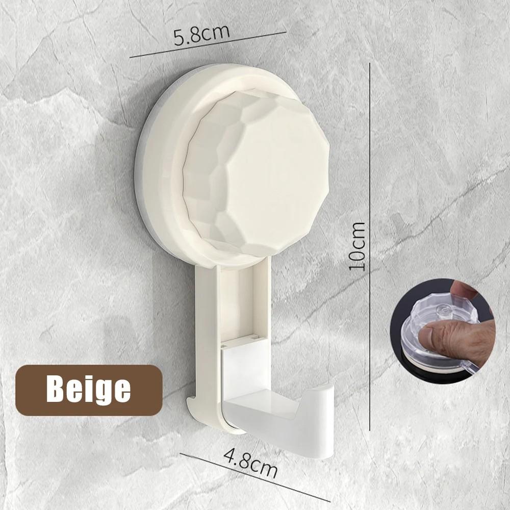 Transparent Suction Cup Hook, No-drill, No-trace, Rotating Adhesive for Bathroom Doors, Wall-mounted for Towels and Clothes