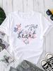(Asian Size) Graphic Tee T-shirts Female love heart style Casual Short Sleeve O-neck Fashion Print Women's Top T Clothing