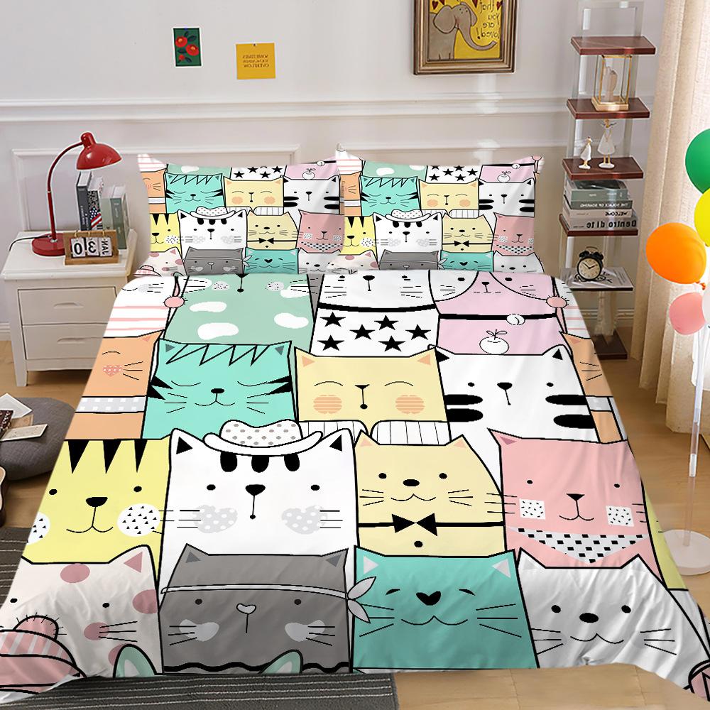 Cute Cartoon Animal Digital Printing Bedding Two Or Three-Piece Set Polyester Can Be Sent