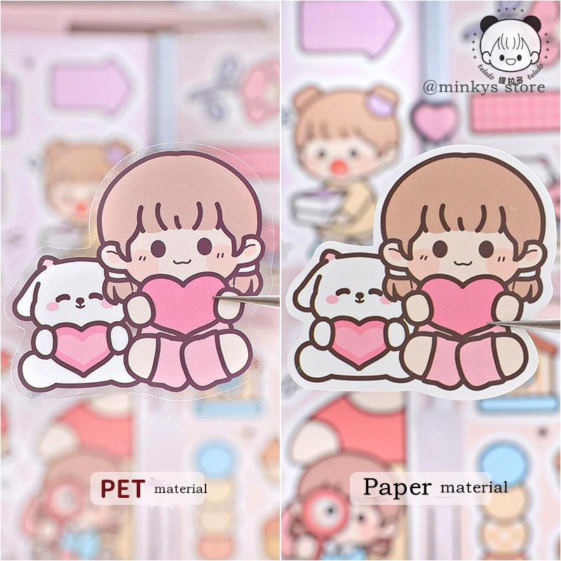 MINKYS 72 sheets/Box Transparent PET Paper Decorative Stickers Laptop Kpop Toplader Photocard Sticker Kids Gift