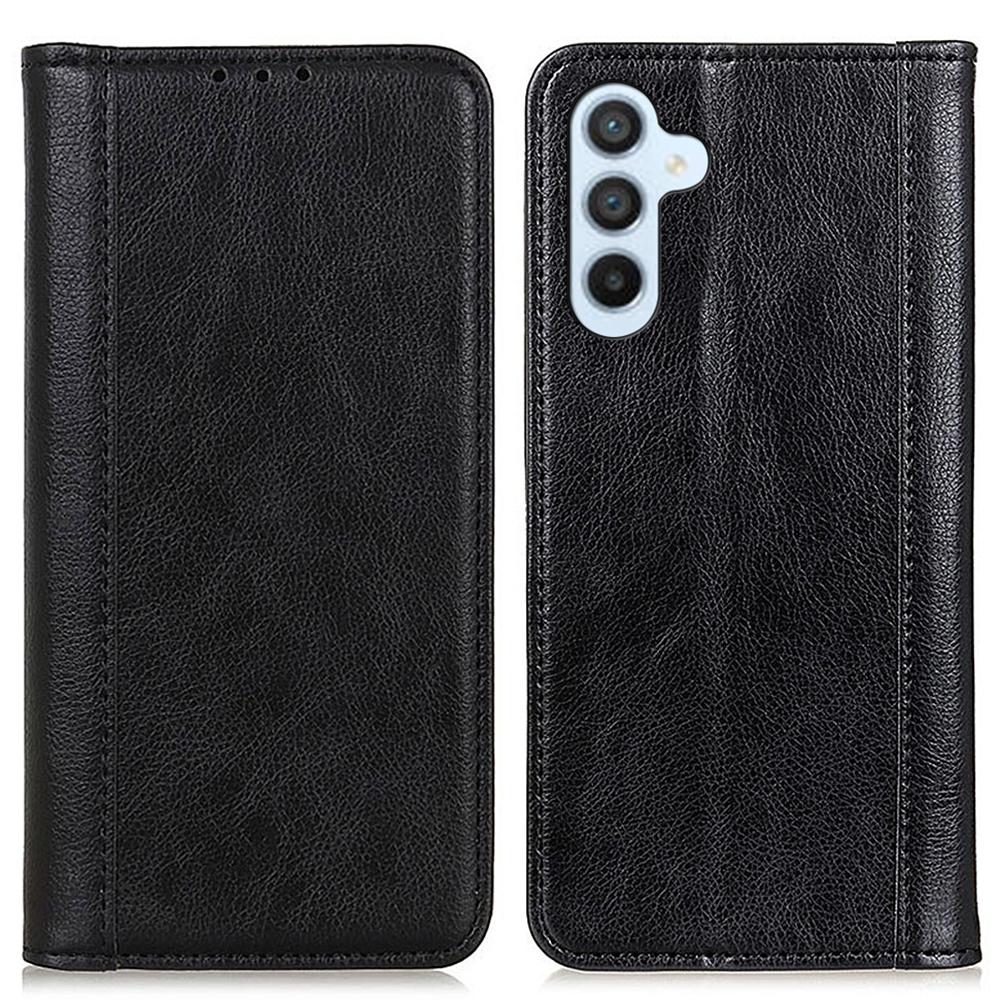 

For Samsung Galaxy A15 4G Case Split Leather Wallet Foldable Stand Phone Shell Black