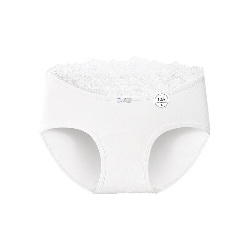 Lady Spring and Autumn Romantic Lace Stitching Pure Cotton 10A Antibacterial Crotch Skin Breathable Triangle Briefs
