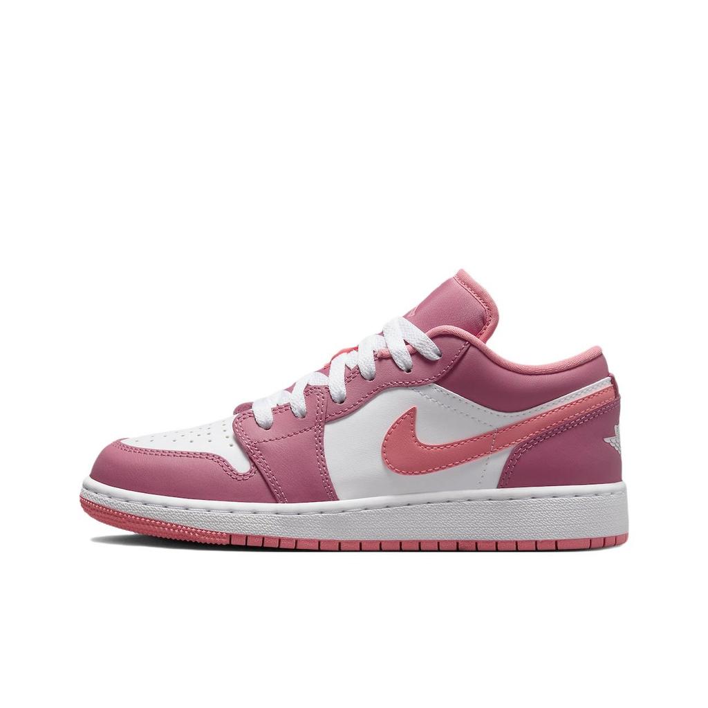 Air Jordan 1 Low GS Desert Berry Kids Sneakers Pink Coral-Chalk White 553560-616