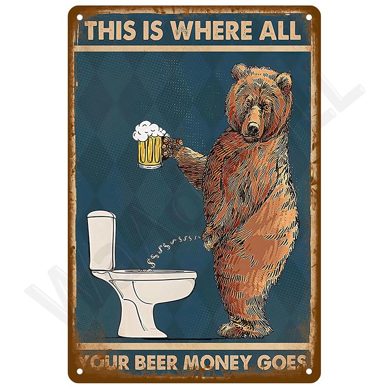 Vintage Bar Metal Signs Bathroom House Living Room Home Retro Wall Decorations Items Luxury Decor Interior Art Posters Tin Signs