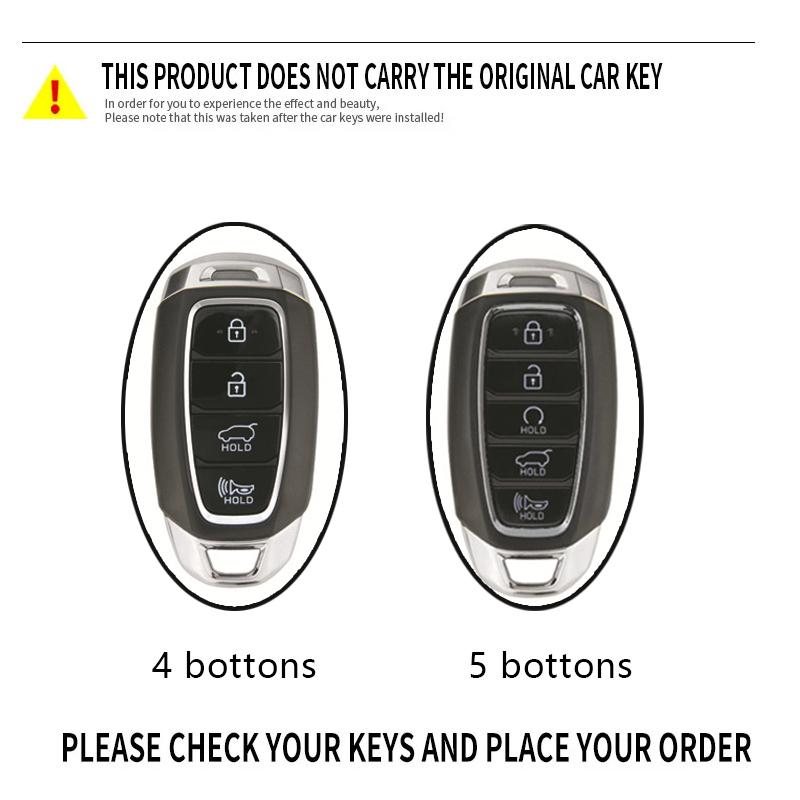 Leather Car Key Case Fob Cover For Hyundai I30 Ix35 Kona Encino Solaris Azera Grandeur Ig Accent Santa Fe Palisade Lafesta