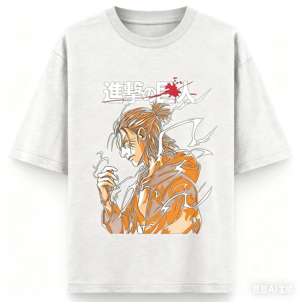 Attack On Titan Anime Zeke Jaeger Printing Oversized Cotton Tshirt Men and Women Harajuku Casual Summer Absorb Sweat Tee