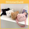 Cartoon Fashion Cat Children Shoulder Crossbody Bag With Soft Plush Kids Gift