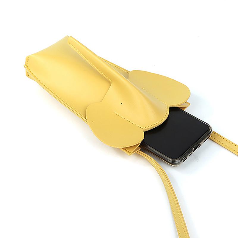 Cute Elephant Crossbody Bags For Girls Women Leather Soft Small Purses Card Wallet Phone Shoulder Bags Solid Color Mini Wallet