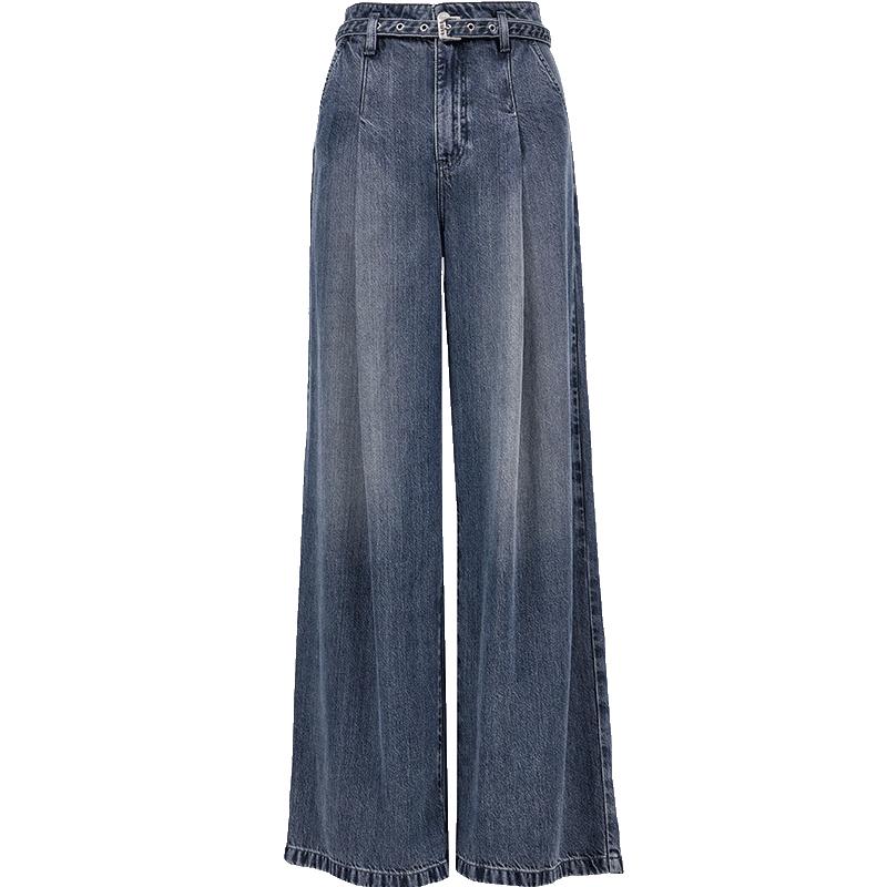 

ONLY 2025 Summer Loose High-Waist Wide-Leg Denim Trousers for Women L