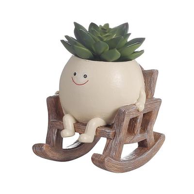 DIFEIUKI Smiling Face Flower Resin Cactus Succulent For Mini Garden Healing Housewarming Present Pot, Pot, Pot, Cute, Stylish, Plants, Planter,