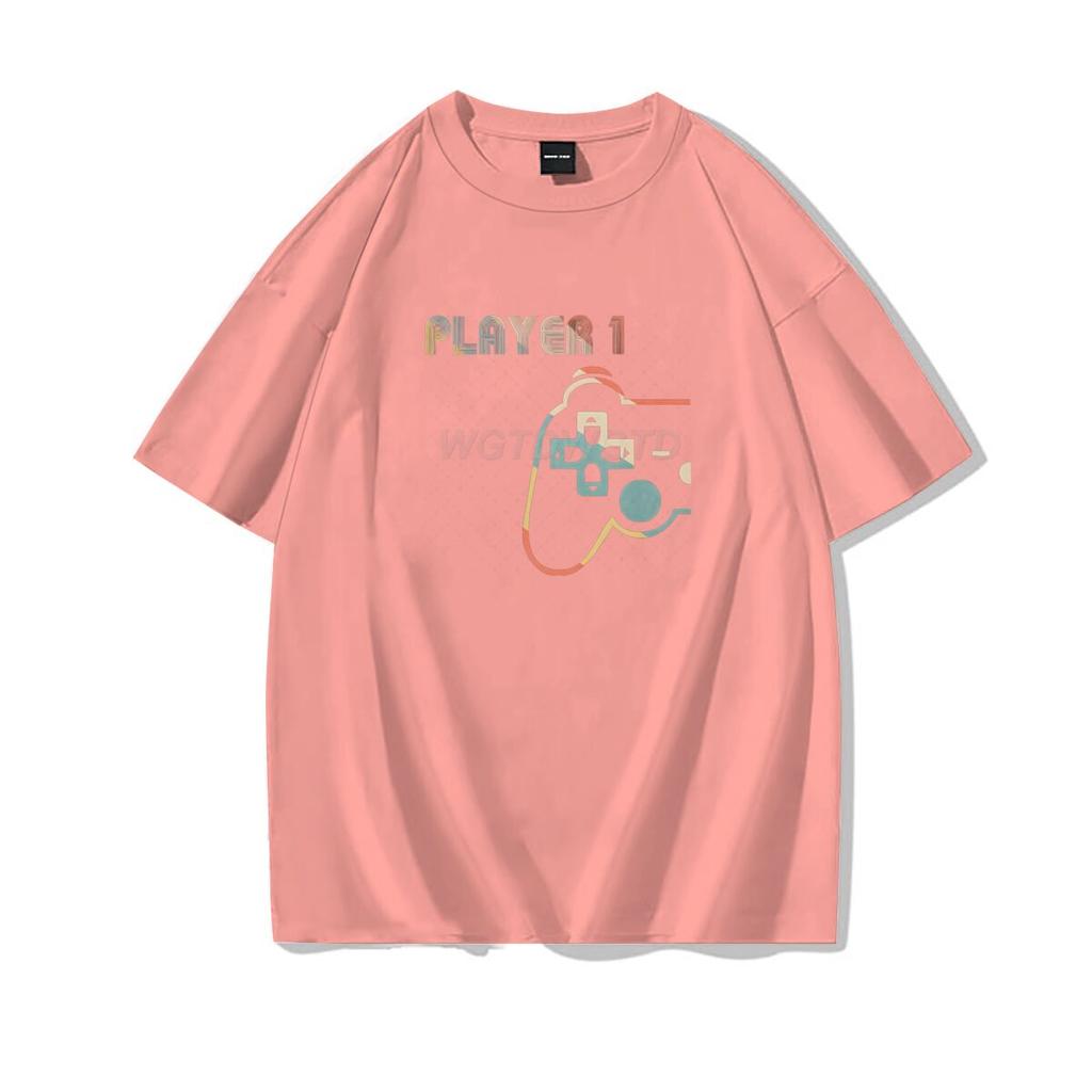 Matching Video Gamers Couple Player 1 Player 2 Tshirt Valentines Day Gifts Funny Matching Couples Short Sleeves Casual Tops