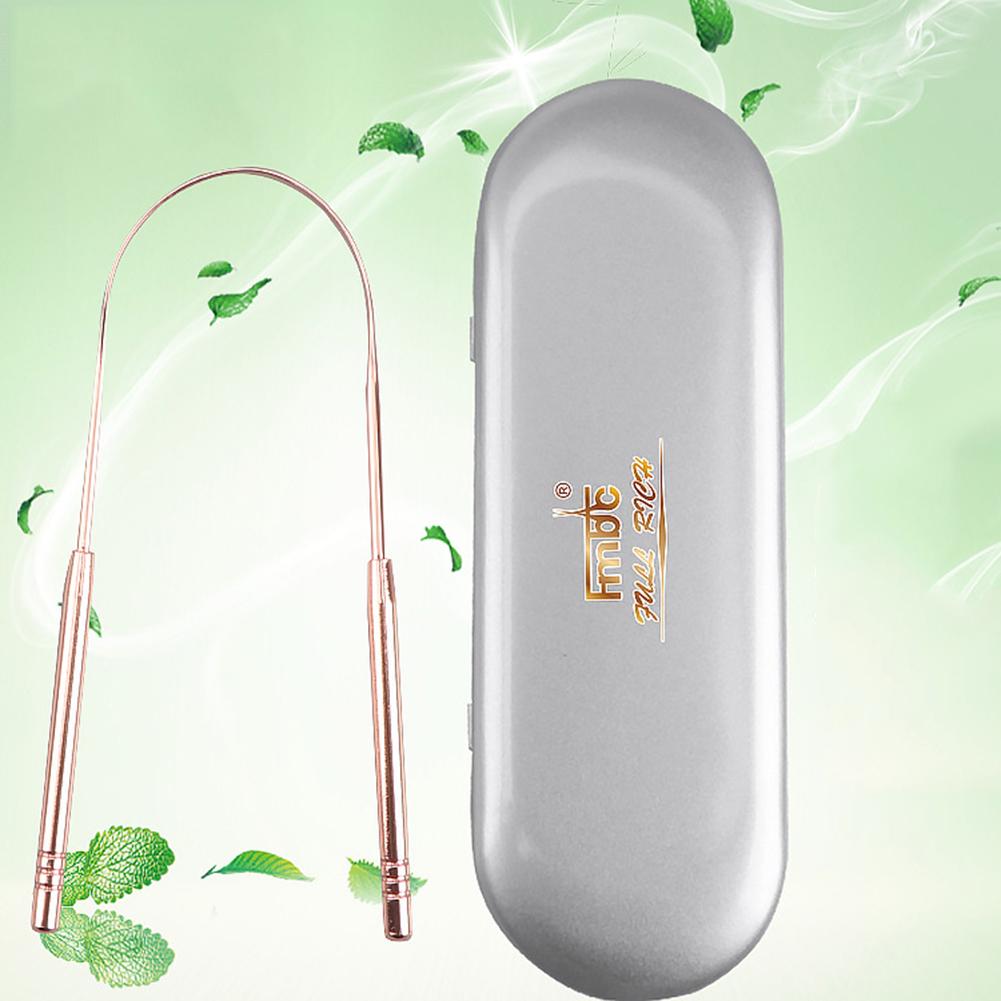 Čistič škrabek na jazyk z nerezové oceli Čistič čerstvého dechu Ústní hygiena s krabičkou