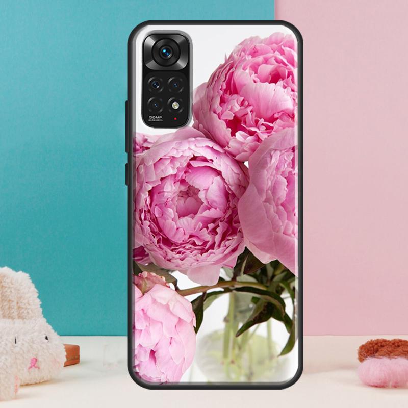Peonies Beautiful Flower Case For Xiaomi Redmi Note 14 13 12 Pro 11 9 10 9S 10S 11S 12S Redmi 14C 13C 10C 12C Cover