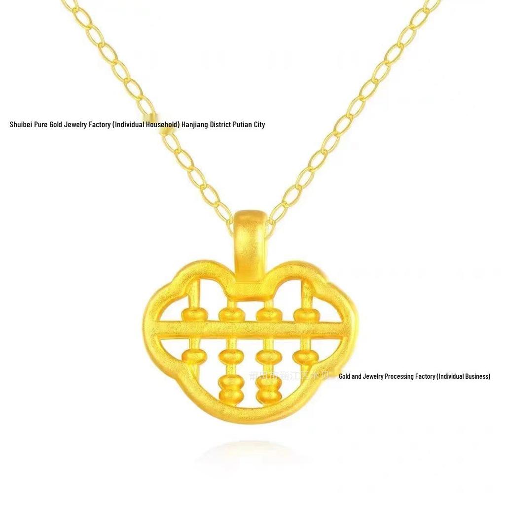 Golden Heart 999 Gold Pendant Necklace - Perfect Qixi Valentine's Day Gift for Her