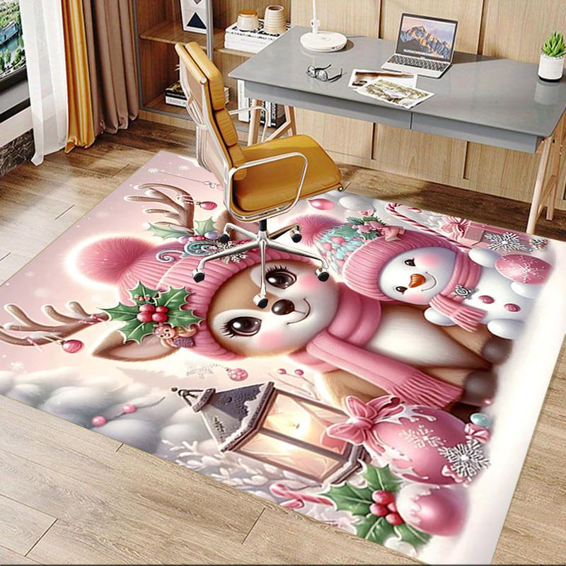 1PC Christmas, Deer Extra Large Non Slip Floor carpet, Office, family, Studio   Large Area Rug Indoor Rugs, Bold Statement Piece