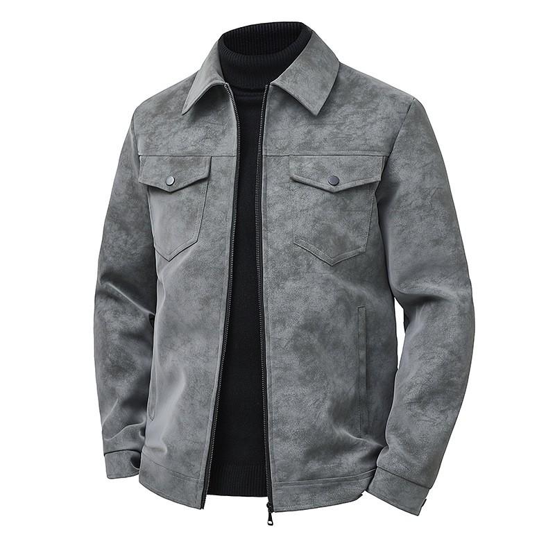 Mens Vintage Style Faux Leather Jacket