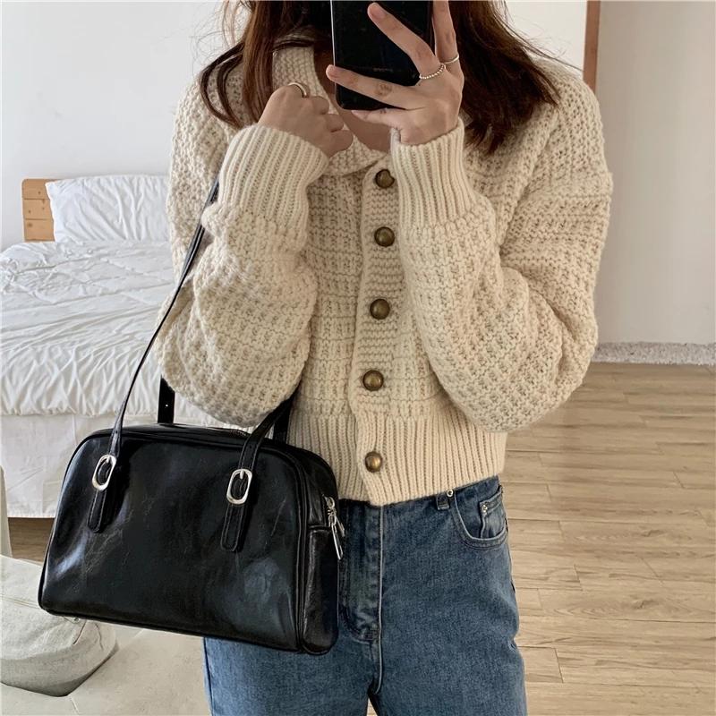 Borsa a tracolla verde nuova primavera per donna Borsa sotto ascella in pelle PU Borsa da donna alla moda Borsa a mano per ascella in tinta unita