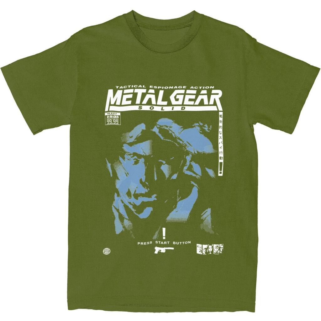 Men's MGS1 Solid Snake Game T Shirts 100% Cotton Tops Summer Y2K Short Sleeves T-Shirt O Neck Custom DIY Tee Shirt Plus Size 5XL