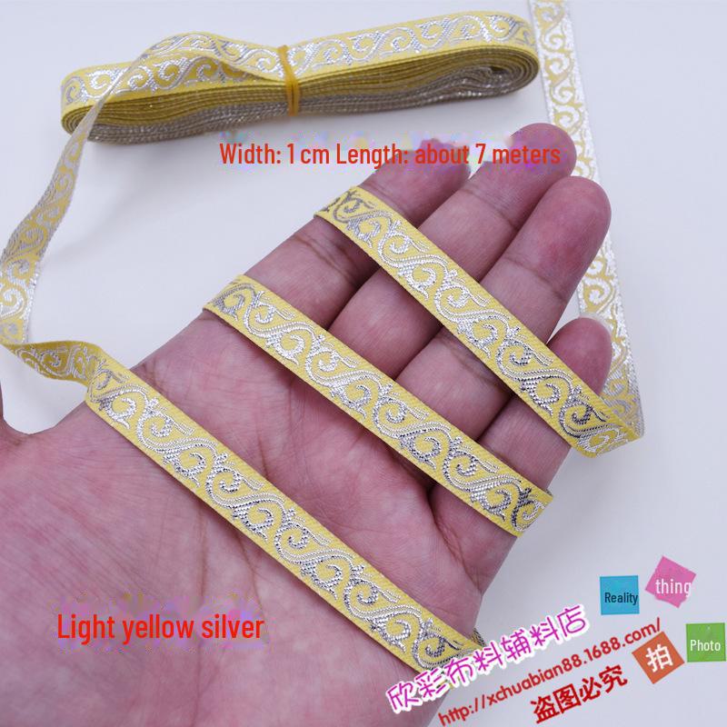 Ethnic Style Gold Lace Ribbon Embroidery Accessories No. 100