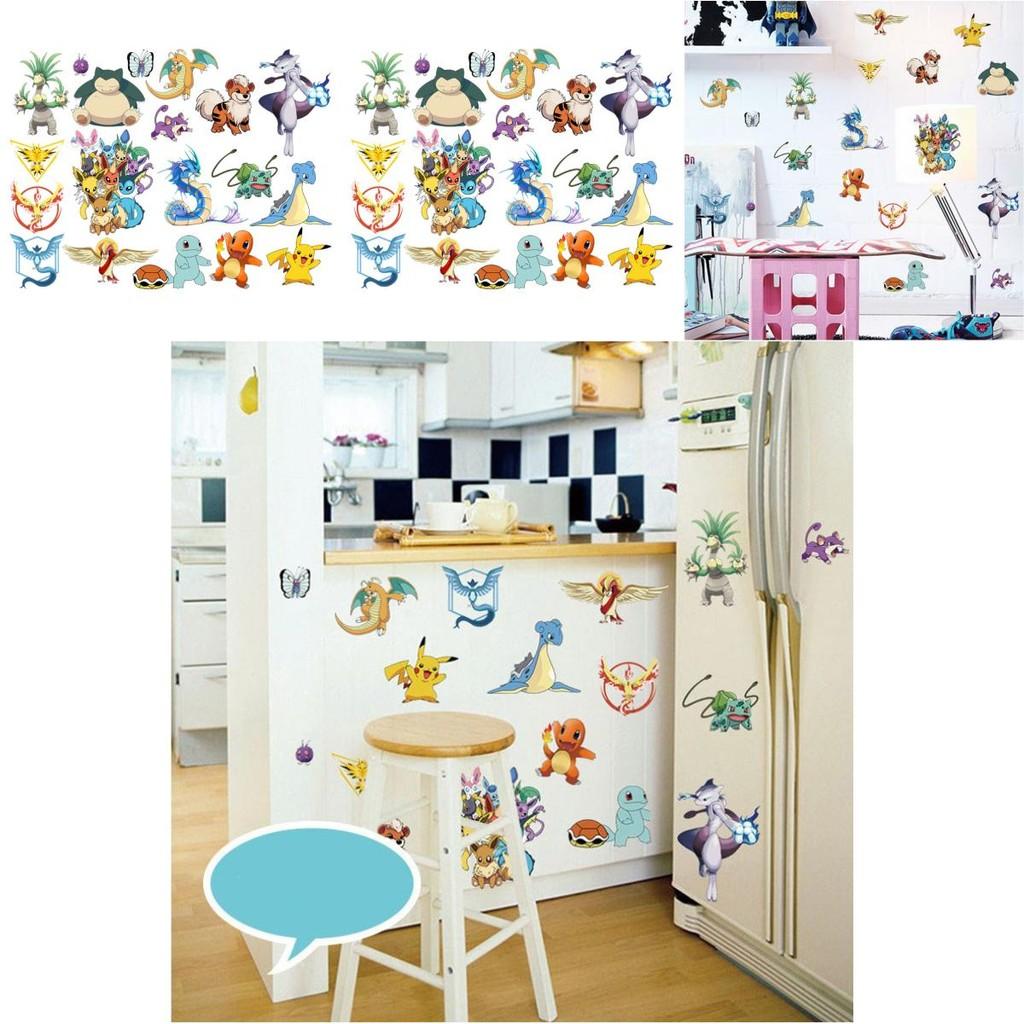 Autocolant de perete Pokémon cu material PVC pentru decorarea dormitorului copiilor și a sălii de clasă
