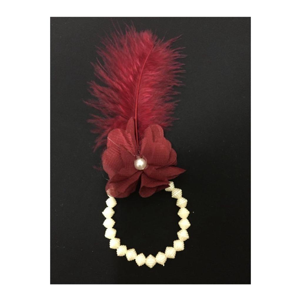 1 Piece Bride's Crown And Bracelet 10 Pieces Bridesmaid Bracelet With Pearls And Feathers