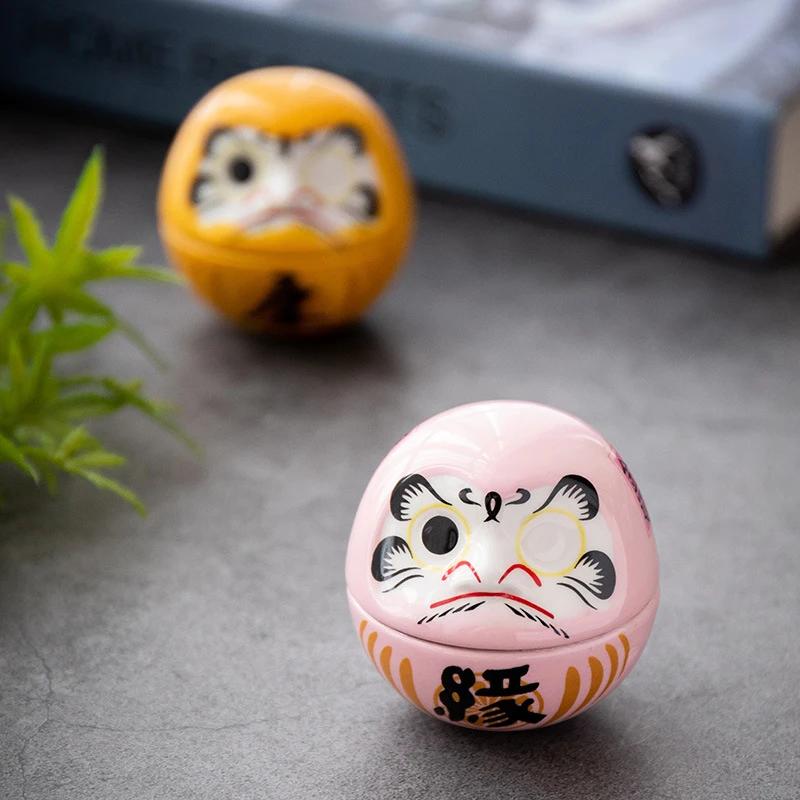 A Top Quality Ceramic Daruma Statue Daruma Tumbler Crafts Japanese Style Lucky Fortune Ornament Landscape Home Decor Gifts