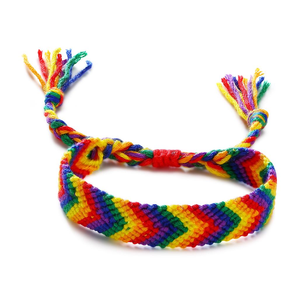 LGBTQ Rainbow Color Bracelets for Men Women,Adjustable Colorful Braided Rope Bracelet,Stylish Jewelry Gifts