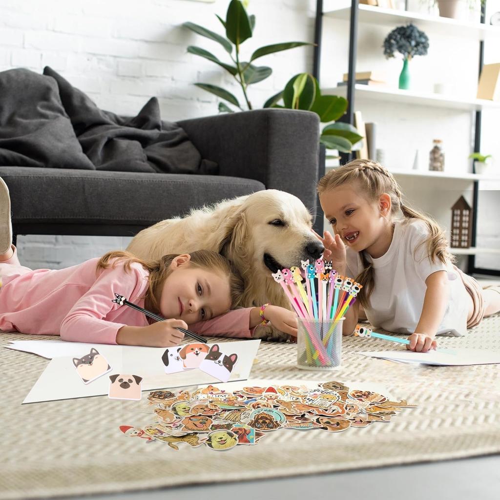 148 Pcs Dog Party Favors Dog Themed Birthday Party Decorations Adopt A Puppy Party Favor for Classroom School Reward Gift Prizes