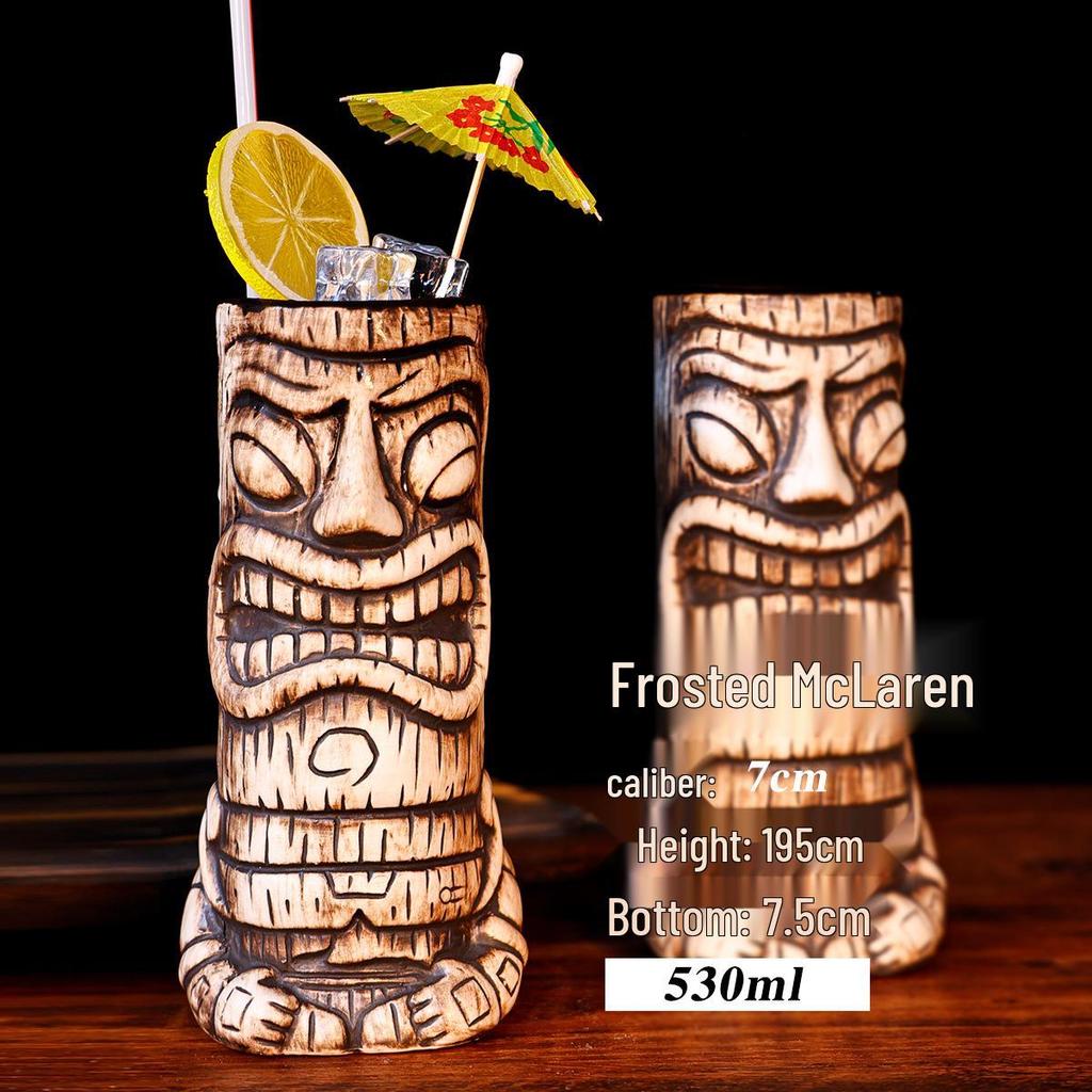 Hawaiian Tiki Zombie Skull Ceramic Cocktail Glass
