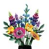 Set di costruzioni con fiori, decorazione per la festa della mamma, collezione botanica, ottimo regalo per compleanno, anniversario o festa della mamma